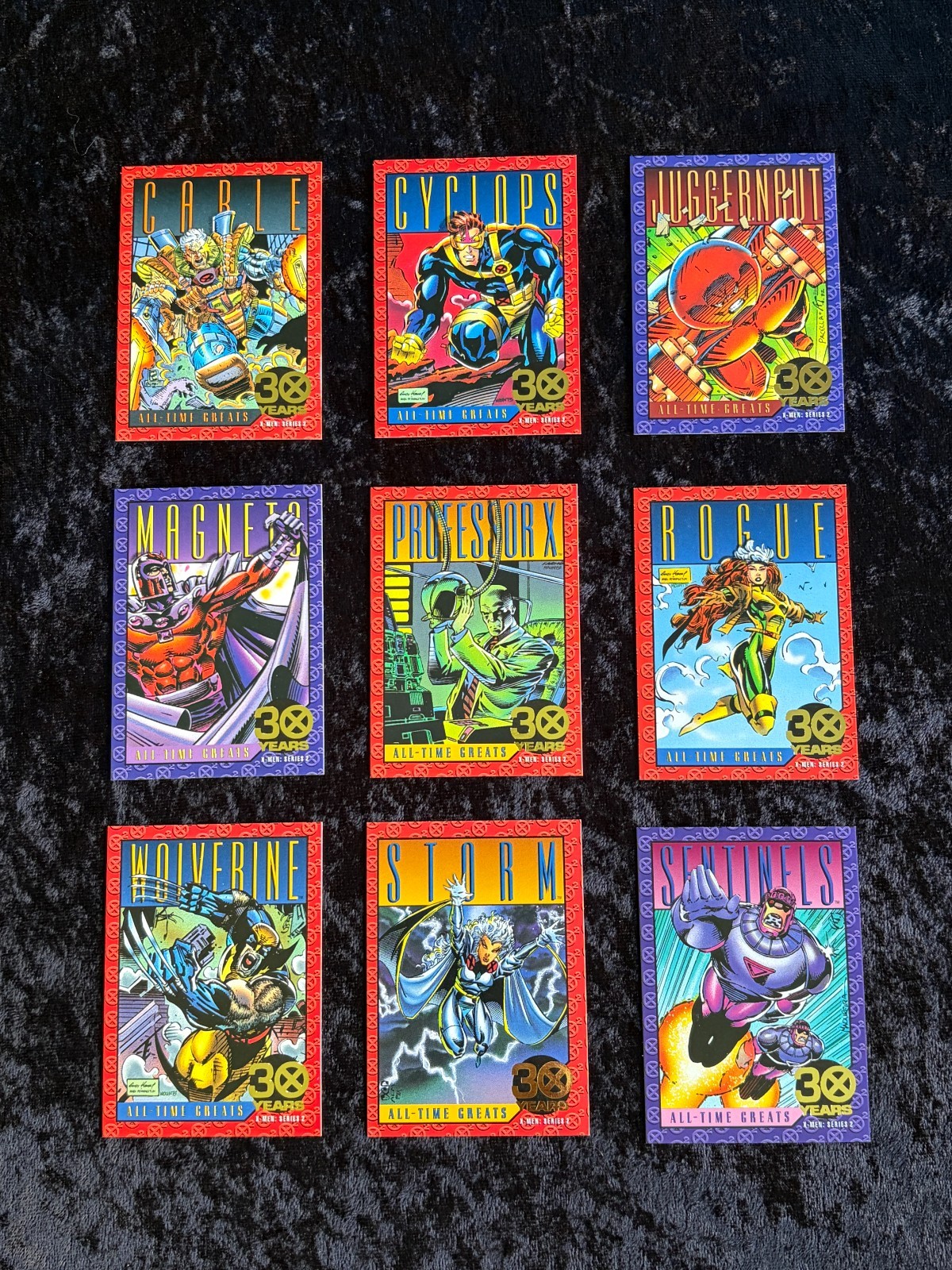 1993 Rare X-Men Series 2 Gold Foil Stamped Complete 9 Chase Card Set 30 Years