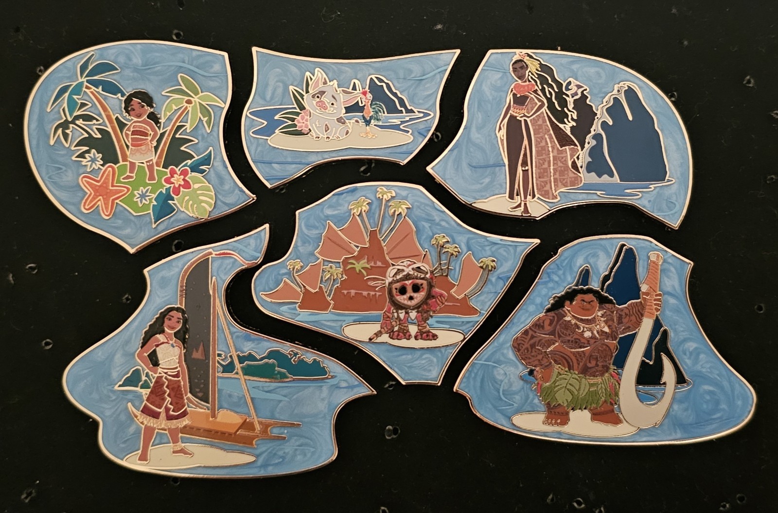 NEW Disney Pin Princess Moana 2 Puzzle Island Map COMPLETE SET Gamestop Excl