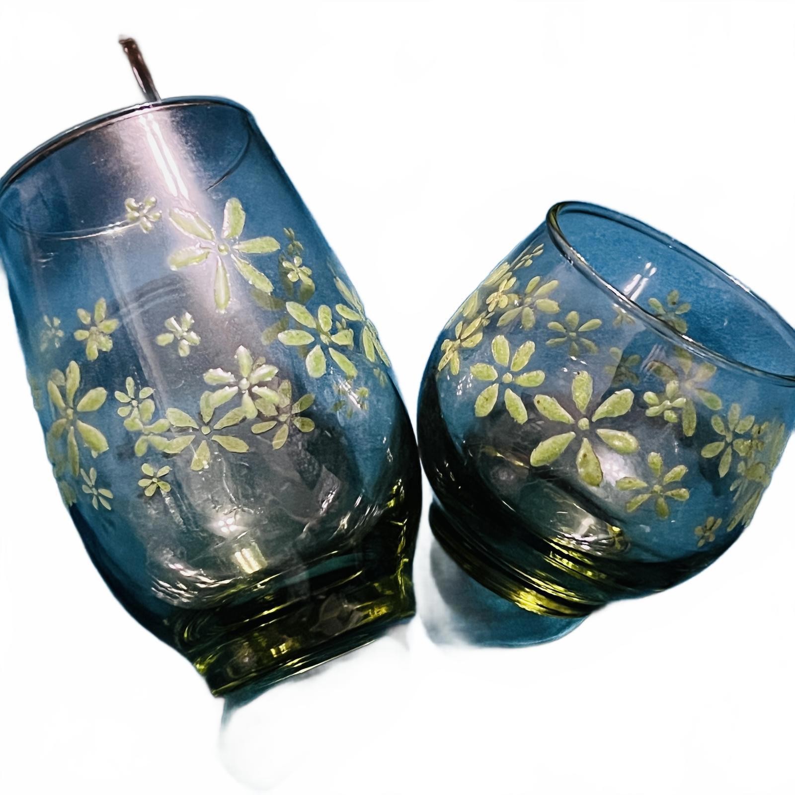 Floral Etched Glass Tumblers - Set of 12