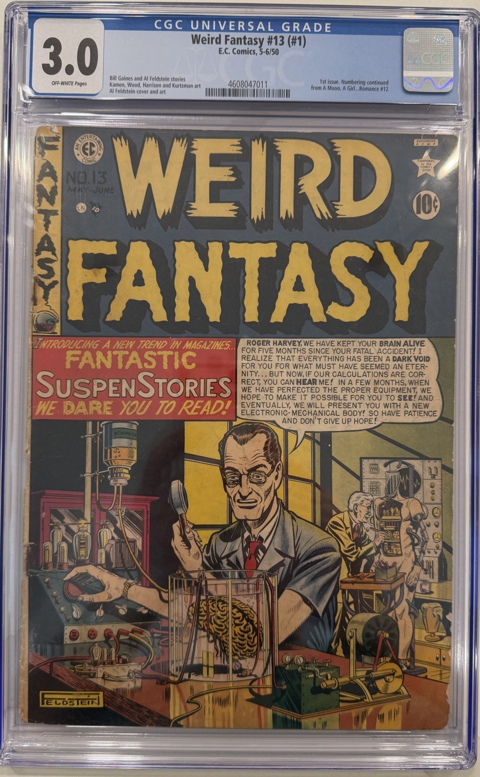 Weird Fantasy #13 (first issue) 1950 EC Comics, 3.0 CGC - KEY ISSUE Weird Fantasy #13 (first issue) 1950 EC Comics, 3.0 CGC - KEY ISSUE