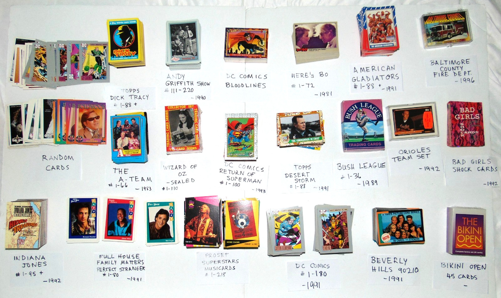 Huge Mixed Trading Card Lot Vintage-Mod DC Comics Superman TV Movie Sports 9 Lbs