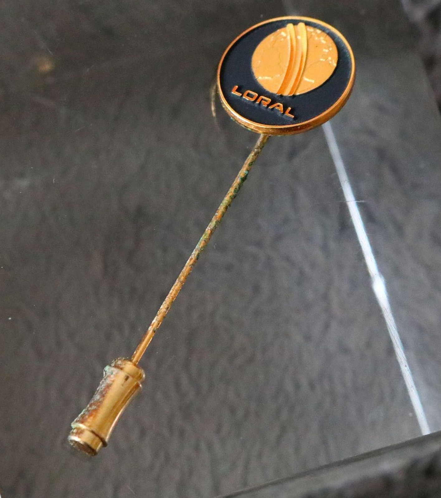 Vintage Loral Communications Pin Lovely Unique 10k gold filled Long Stem Odd XW