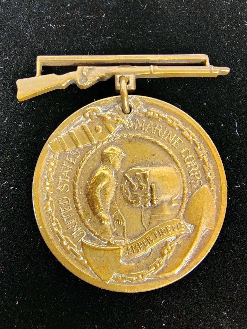 Antique USMC Good Conduct Medal No 5412 Alfred C Wright 1911-1915 Named Marine