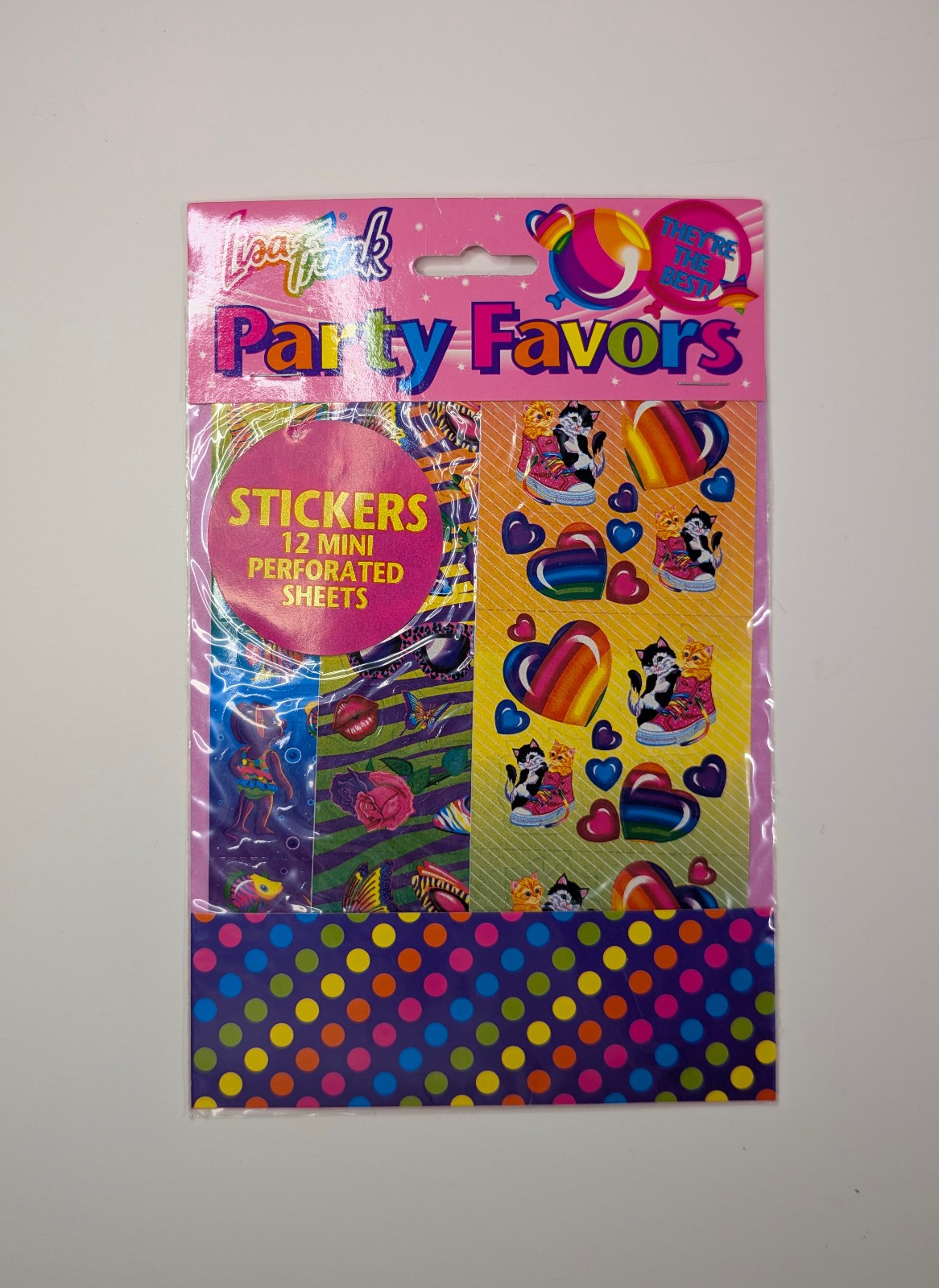 Vintage Lisa Frank Party Favors Sticker Set 12 Mini Perforated Sheets NOS