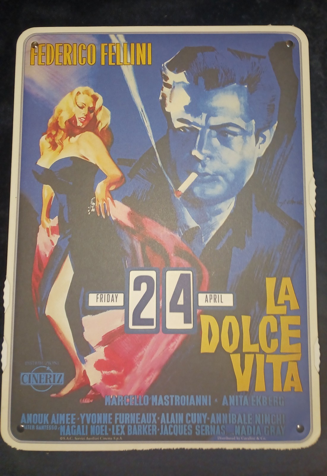 La Dolce Vita Perpetual Wall Calendar Great Condition Collectors Item