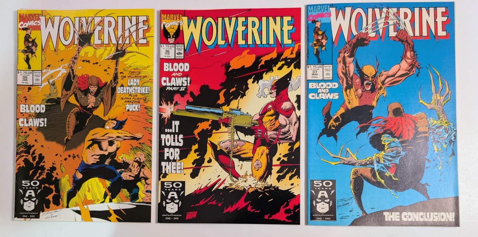 ​WOLVERINE 35 36 37 COMPLETE BLOOD AND CLAWS LOT LADY DEATHSTRIKE SILVESTRI NM