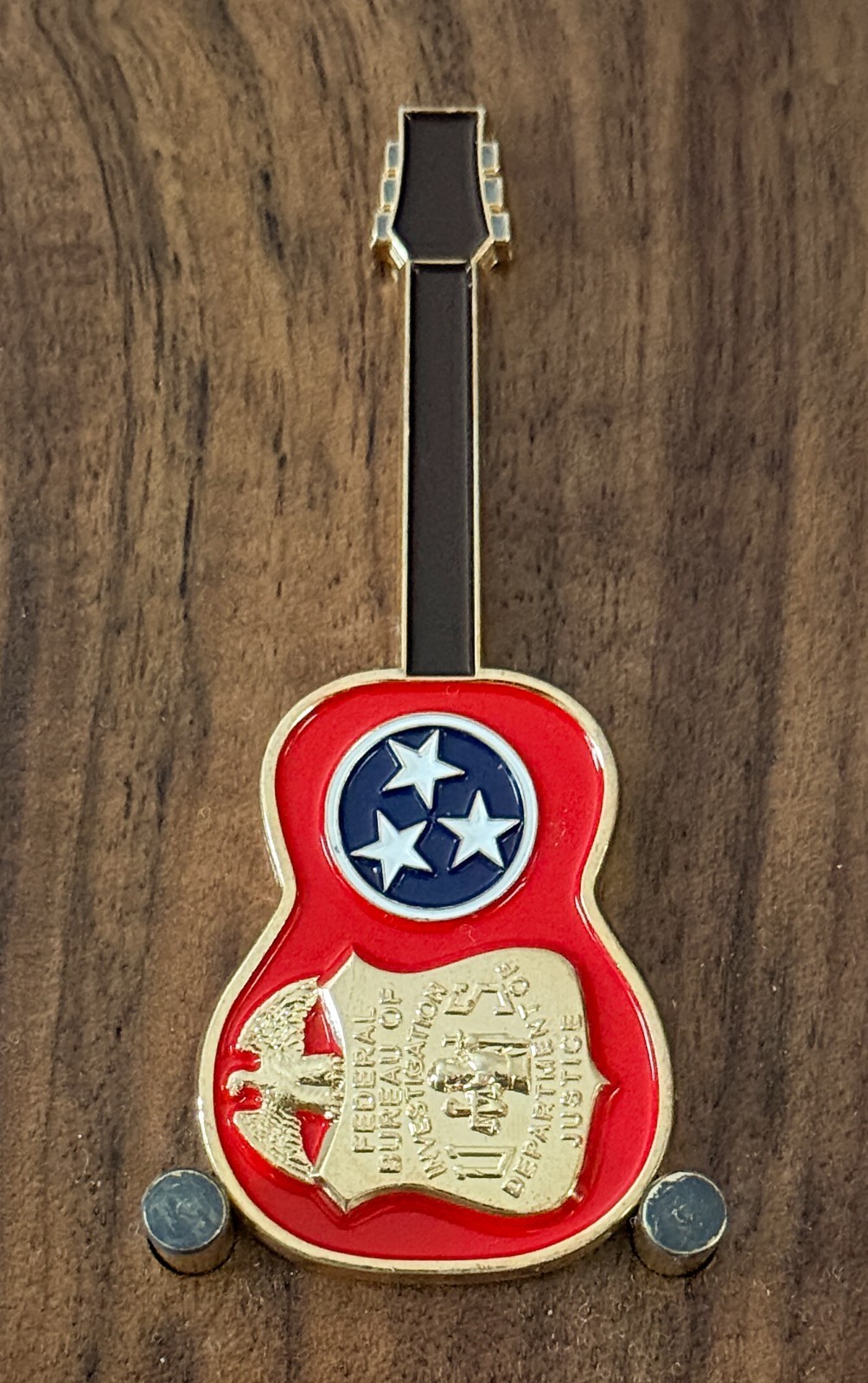 FBI Nashville Field Office Guitar Shaped Tennessee Themed Challenge Coin  W#15