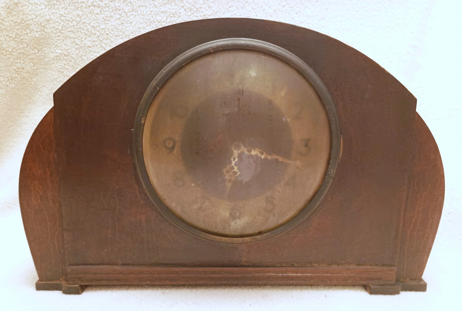 Vintage Antique Wooden Arched Mantel Clock - For Parts / Repair