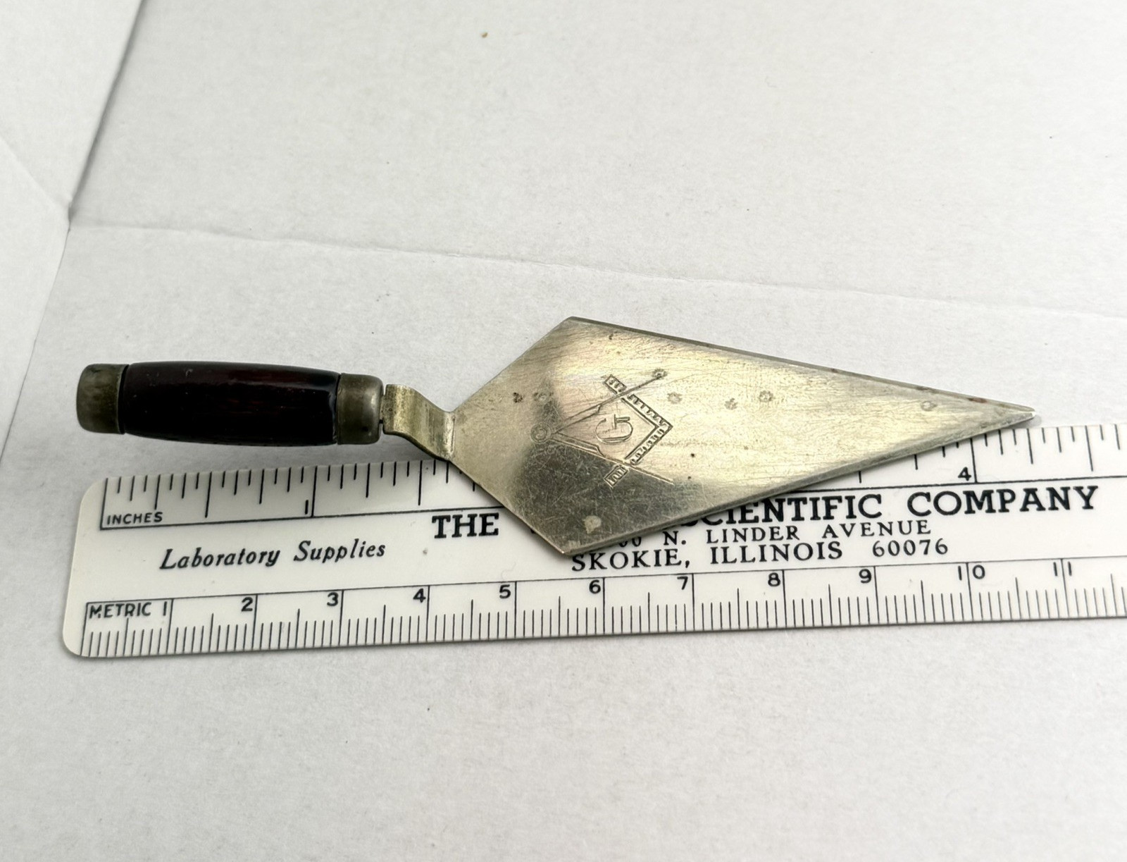 Vtg Miniature Masonic Lodge Presentation Trowel McKinley Lodge #712 Hammond IN Vtg Miniature Masonic Lodge Presentation Trowel McKinley Lodge #712 Hammond IN