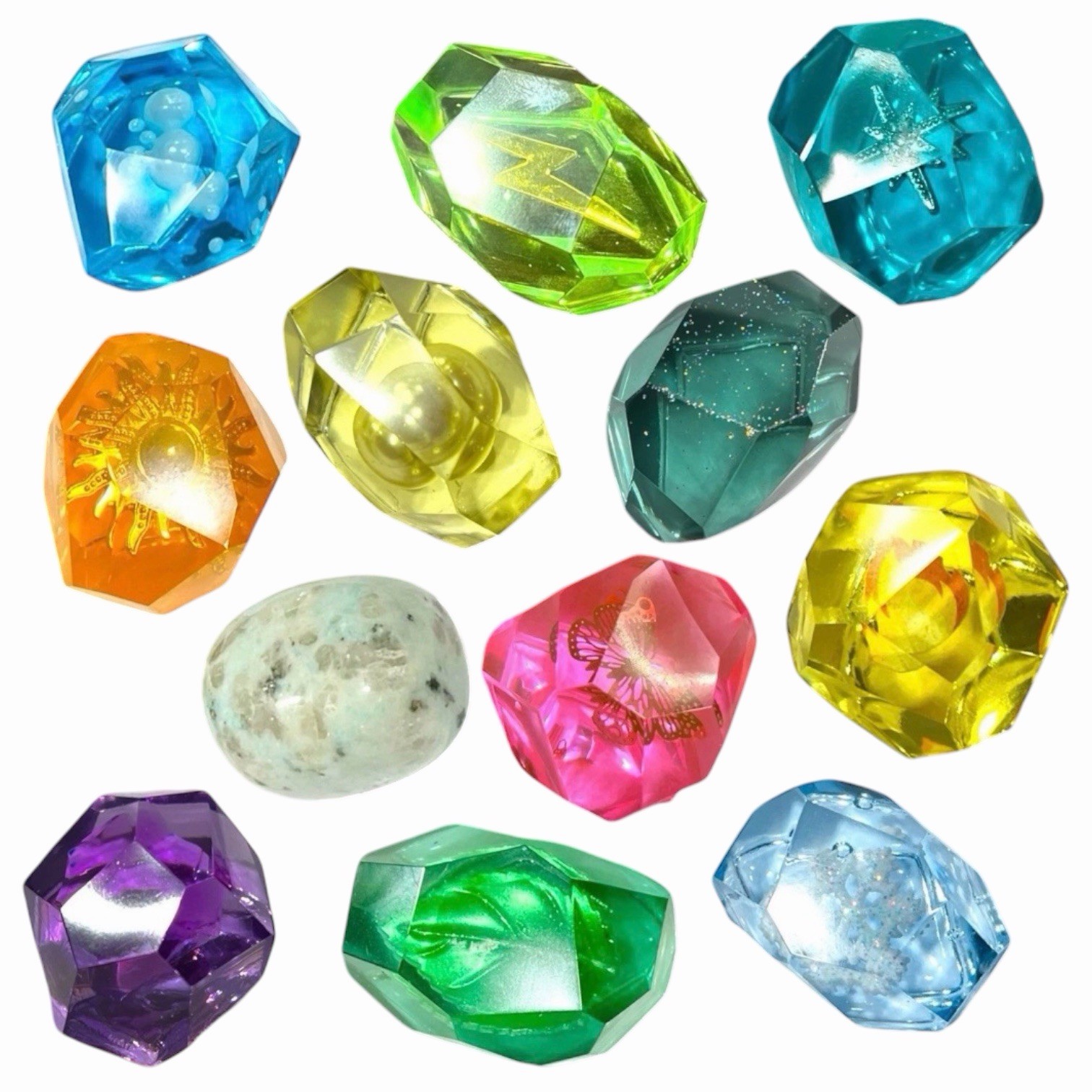 Evolution Stones (Set of 12) for Pokemon - TCG, Handcrafted, Eeveelution