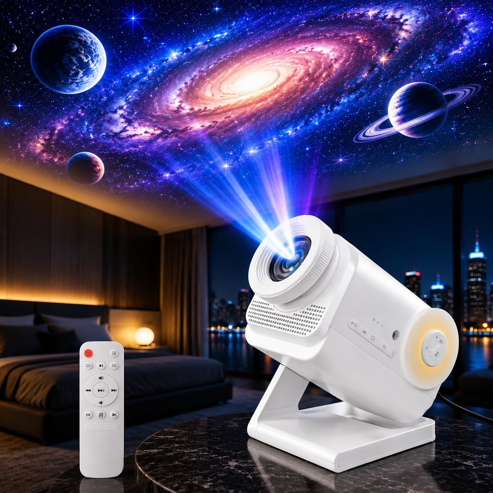 60 HD Animated Themes 3D Galaxy Star Projector Night Light | 60 HD animated s...