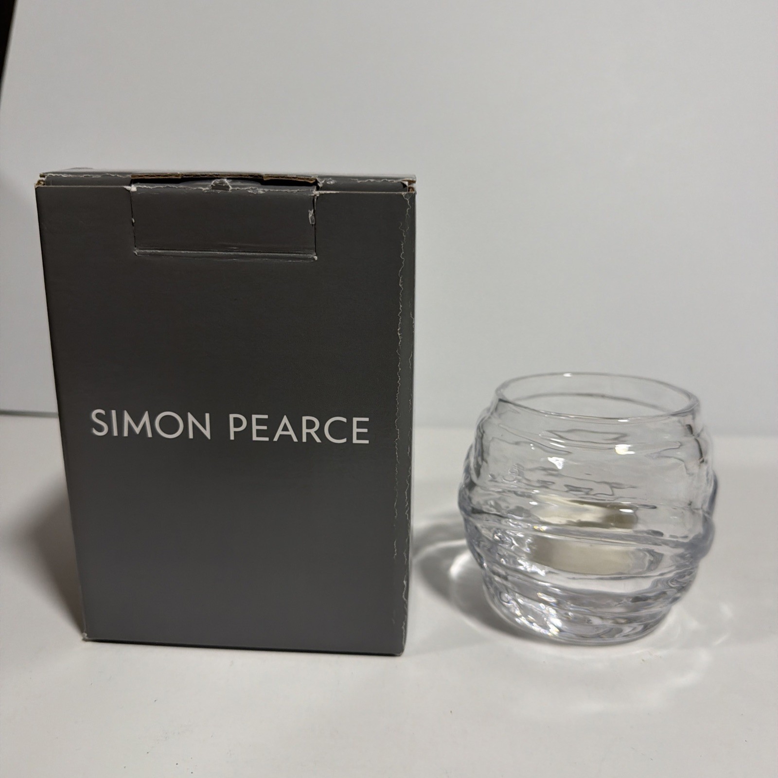 New Simon Pearce WATERBURY Glass Tealight Votive 3⅝ Candle Holder Box New Simon Pearce WATERBURY Glass Tealight Votive 3⅝ Candle Holder Box