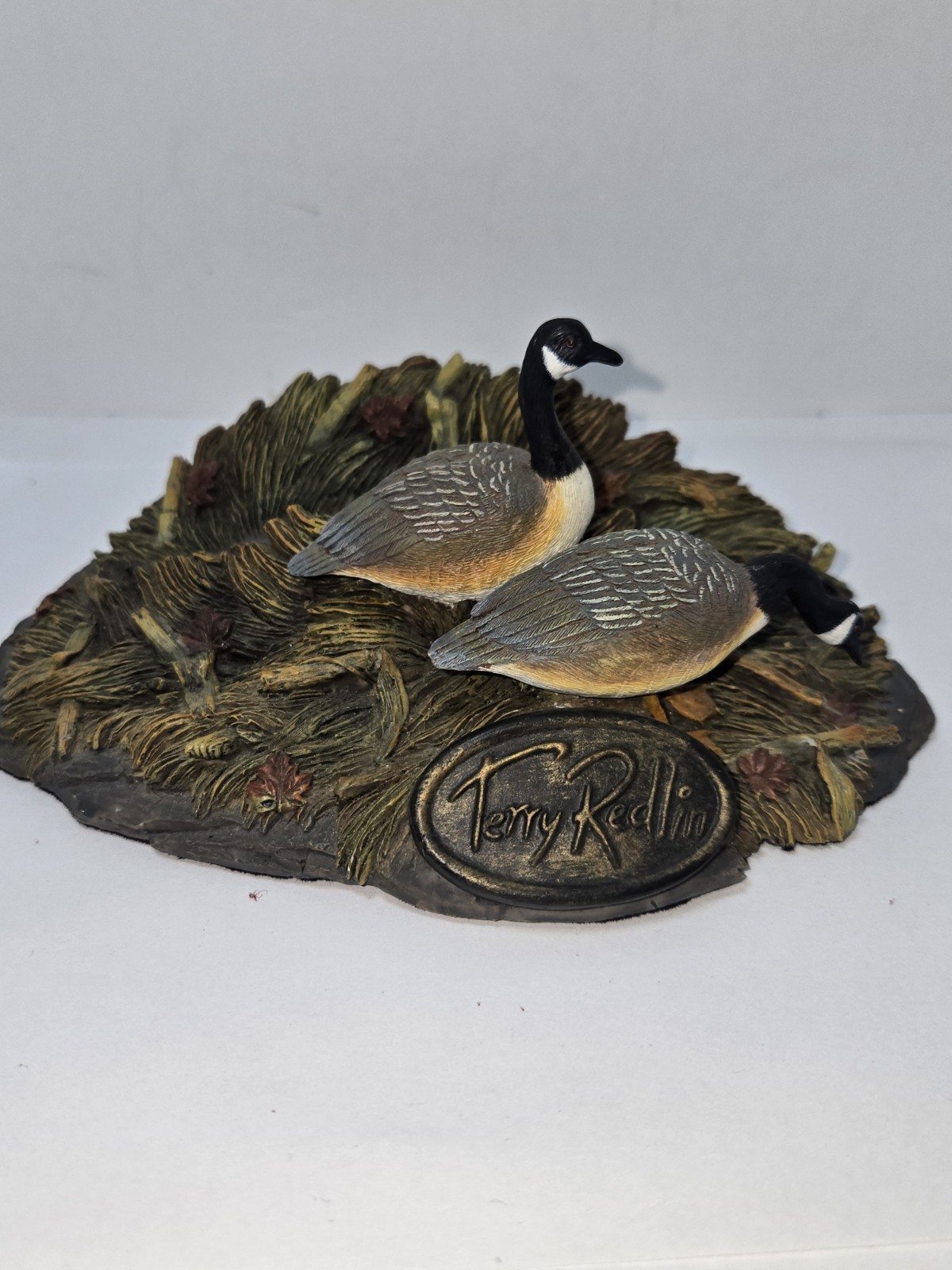 Terry Redlin Card Holder Featuring Canadian Geese, Made Of Resin, Hand Painted.