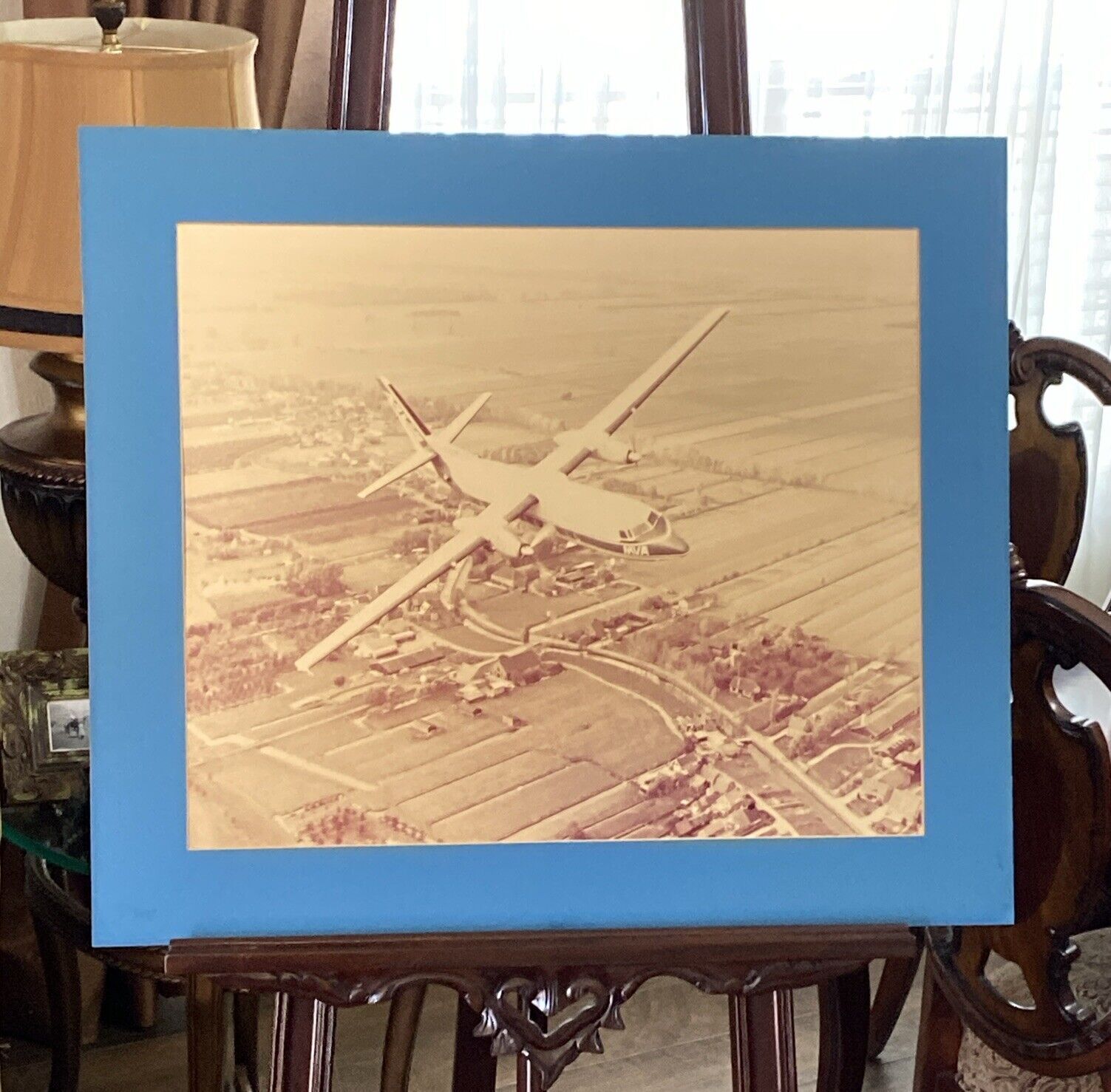 Vintage MVA Mississippi Valley Airlines Large Original Aerial Picture 29” X 25”