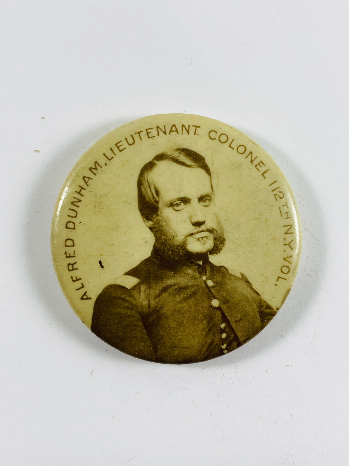 c.1900 Antique Colonel Alfred Dunham Celluloid Civil War Pin pinback