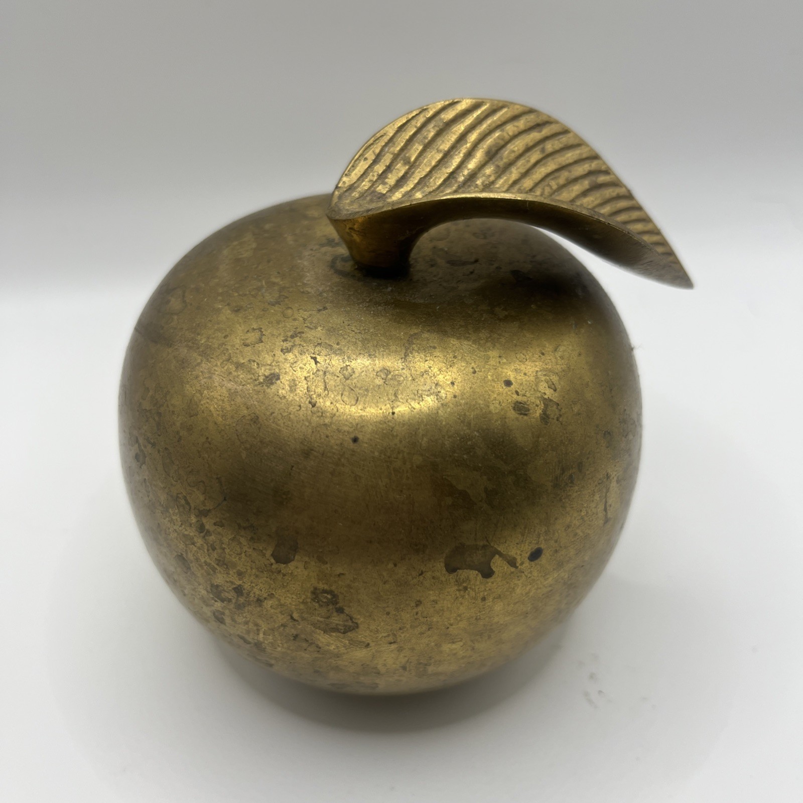 Vintage Brass Apple Mid Century Modern 4.5” X 4” X 4”