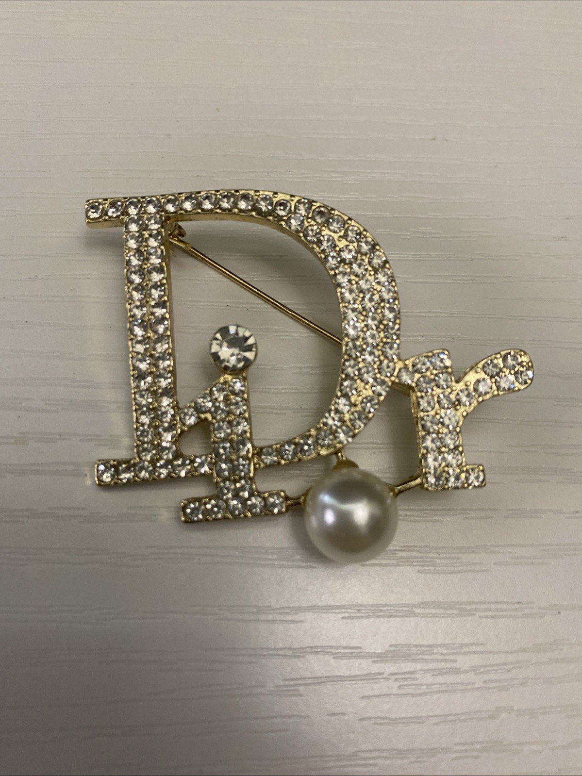 Beutiful Elegant Classy Goldtone Dior Brooch Pin
