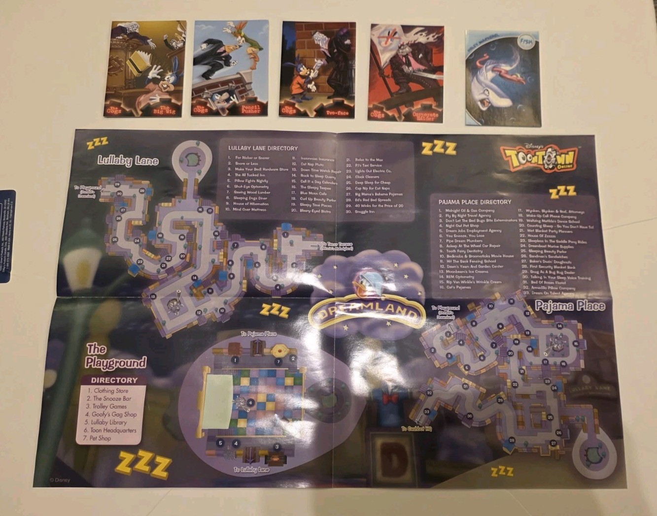 Toontown Newsletter February/March 2009 Donald\'s Dreamland With 5 Trading Cards