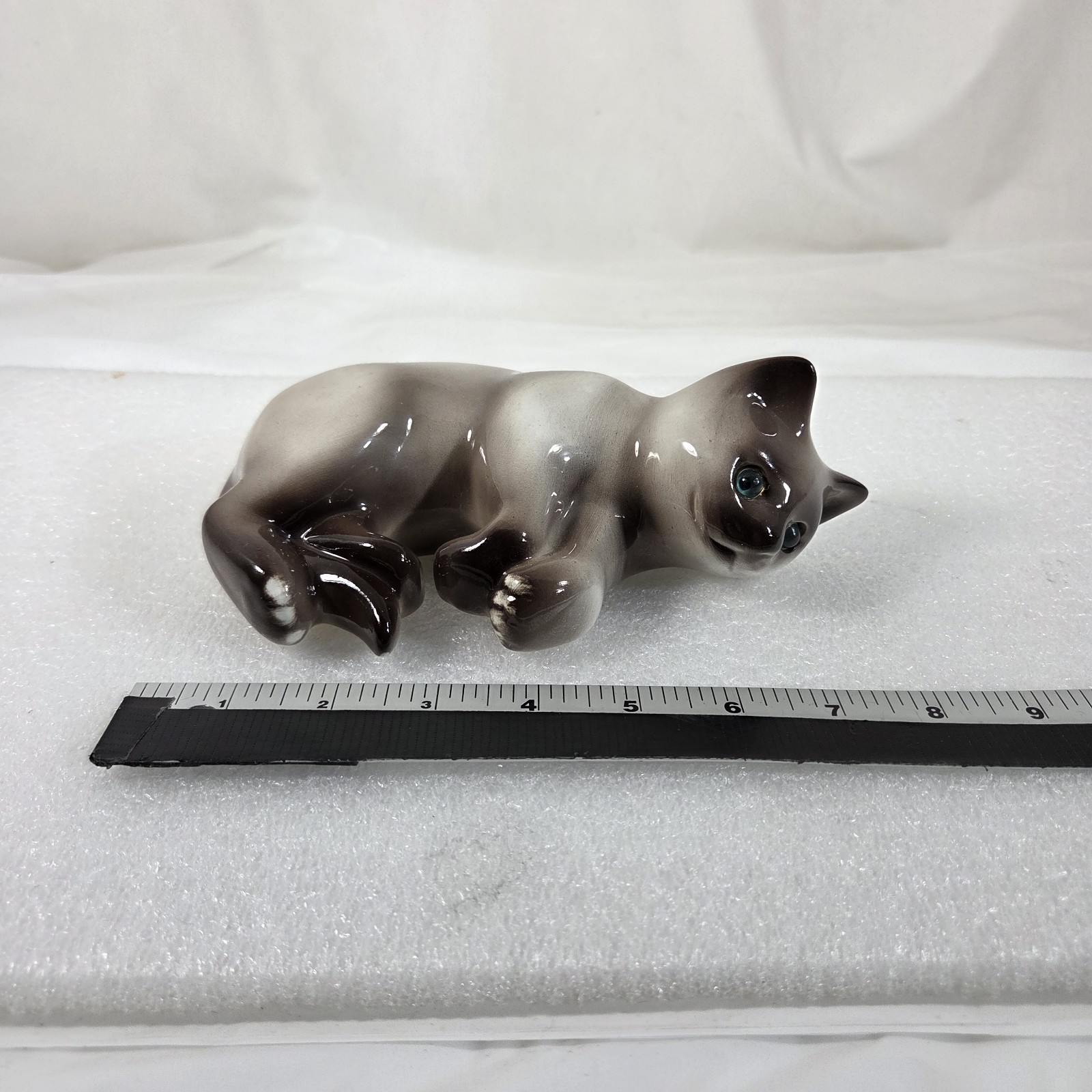 Vintage ELPA Alcobaça Portugal Siamese Cat Figurine Genin Trudeau 8\