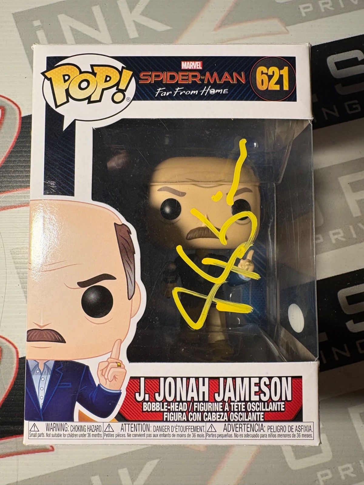 J K Simmons Signed J.Jonah Jameson Funko Pop Autograph ACOA Spider-man Marvel