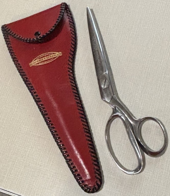 Vintage Craftsman 5213 Stainless Steel Pinking Shears Scissors w/ Leather Case