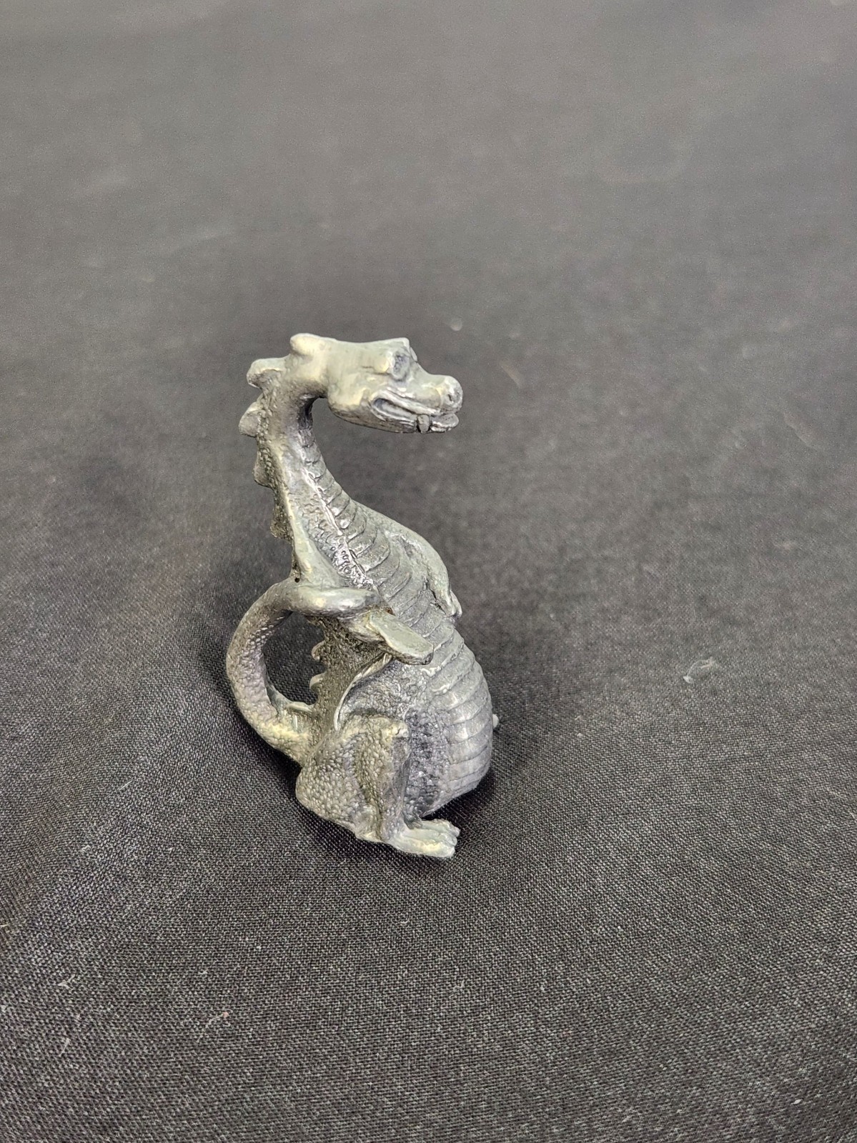 Vintage Pewter Dragon Figurine 1975 Signed 2.5in Vintage Pewter Dragon Figurine 1975 Signed 2.5in