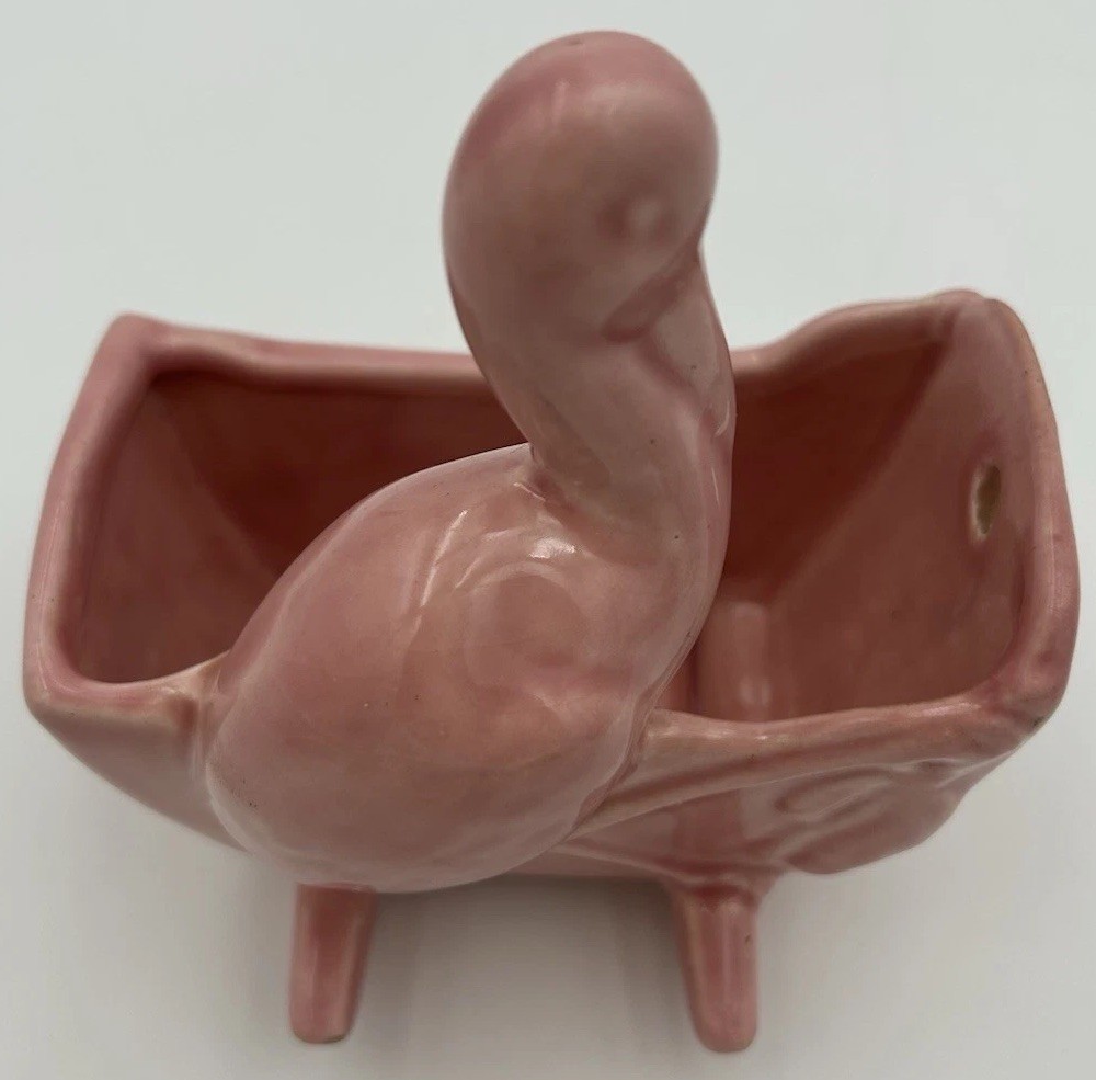 Haeger Pink Stork Cradle Baby Nursery Planter Wall Pocket Vintage 1940s 4.5x5x6” Haeger Pink Stork Cradle Baby Nursery Planter Wall Pocket Vintage 1940s 4.5x5x6”
