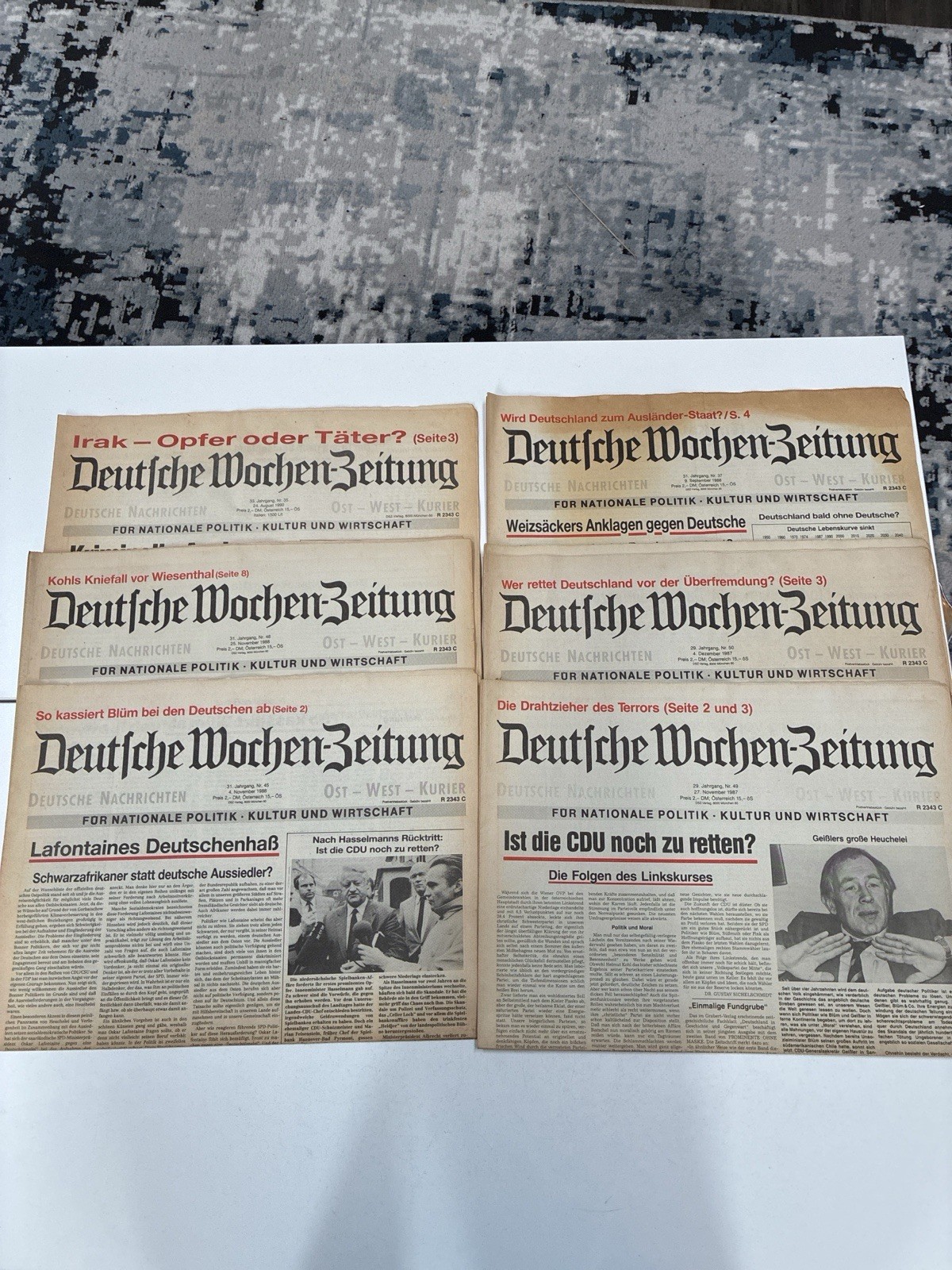 Cold War Era German-Deutsche Wochen-Zeitung Lot (6) 1987–1990 | Newspapers
