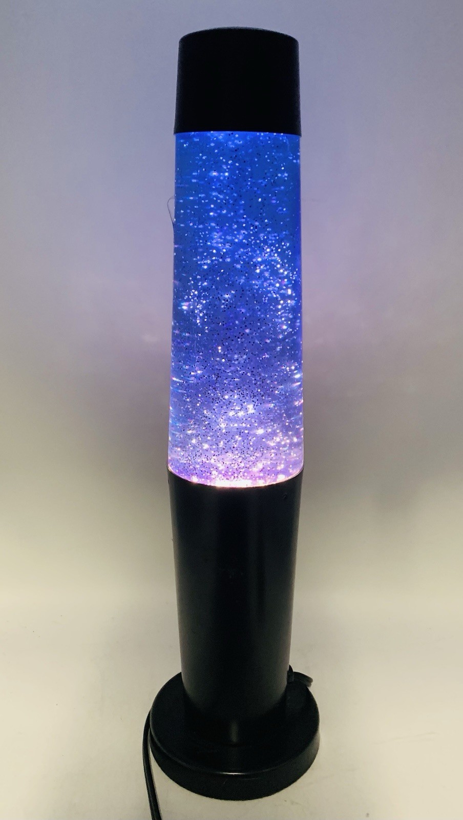 Vtg 2003 Lite F/X Glitter Lite Lamp 18” Black Bullet Base - Model 46600 SeeVideo