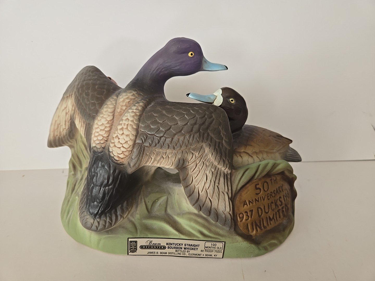 Vintage 1987,Jim Beam, Decanter , Ducks Unlimited , 50 TH Anniversary