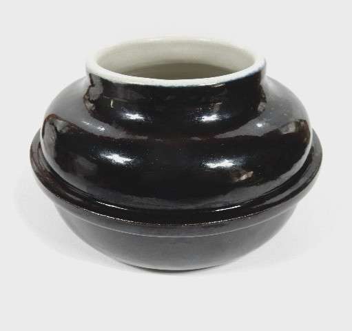 Vintage Brown Ceramic Cuspidor / Spittoon