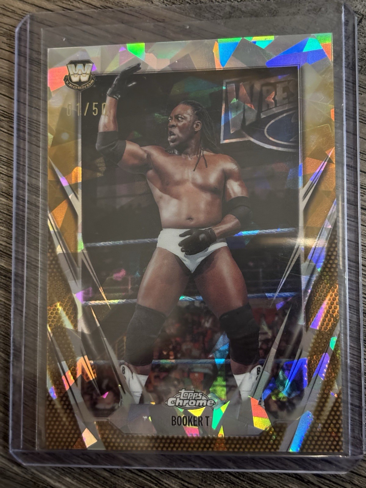 2026 WWE Topps Chrome Sapphire Gold Refractor Booker T  1/50 First On Print