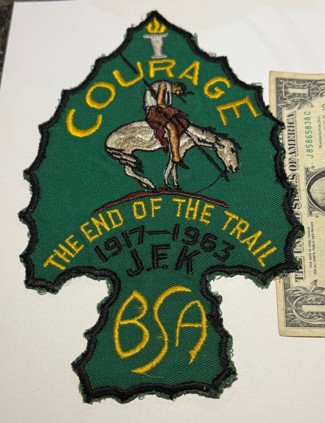 Courage John F Kennedy End of Trail Jacket Patch   Boy Scout RC3