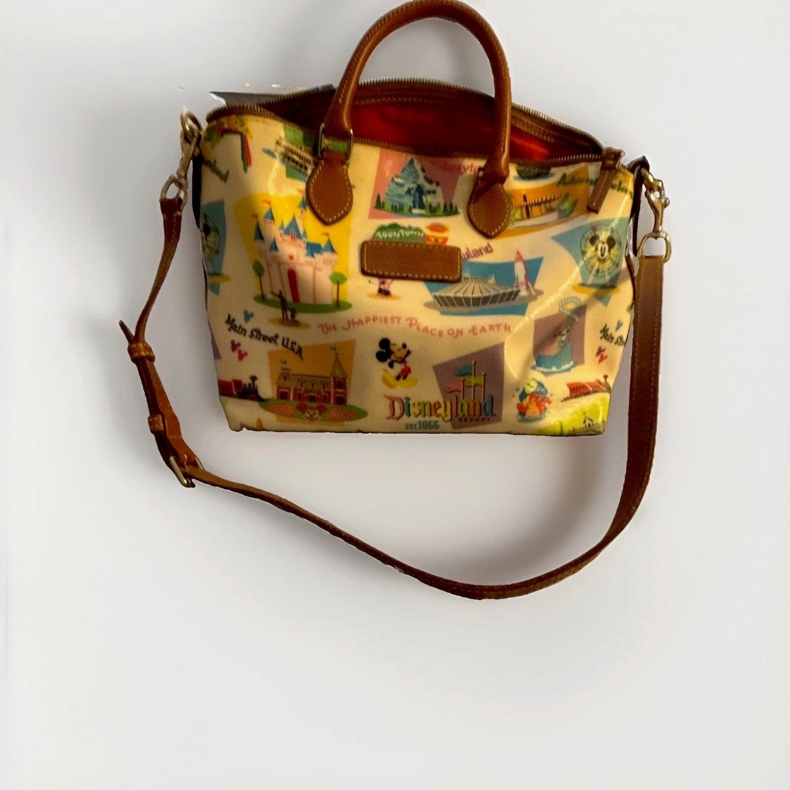 Disneyland Dooney & Bourke Retro Attraction Print Satchel Bag Medium-Excellent Disneyland Dooney & Bourke Retro Attraction Print Satchel Bag Medium-Excellent
