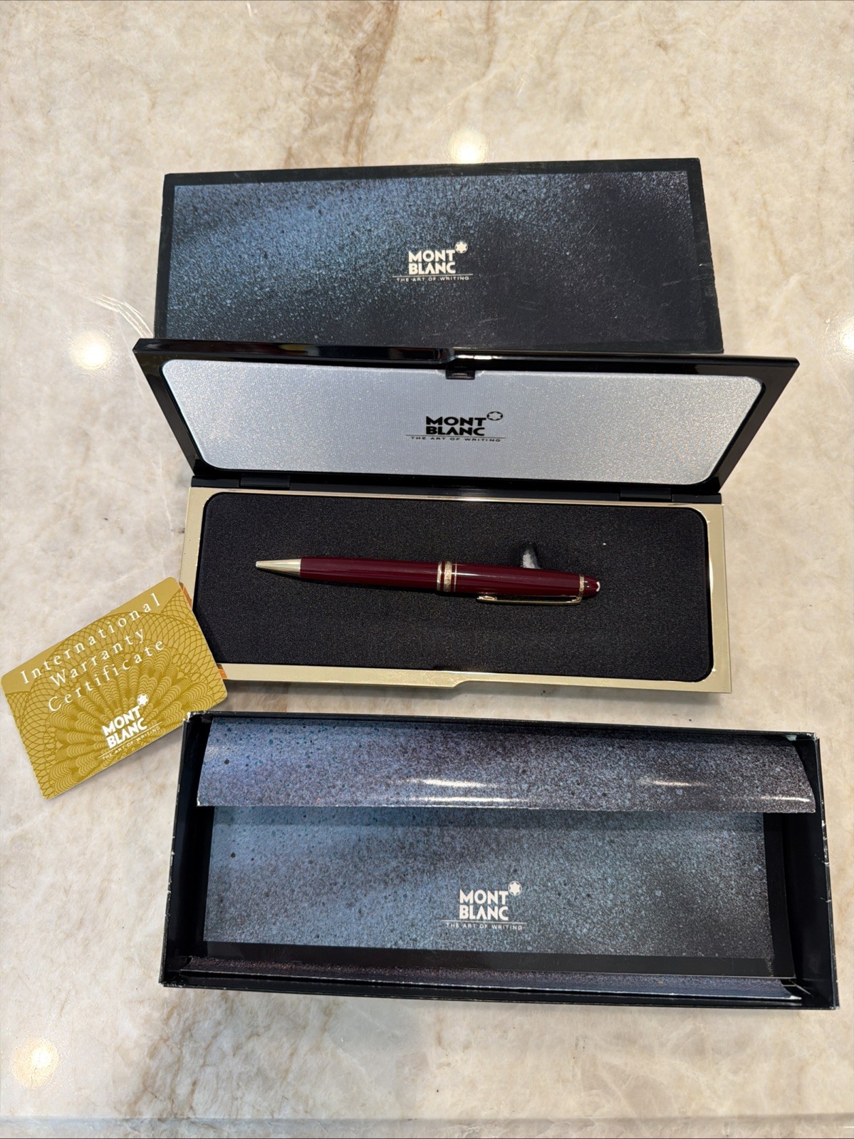 MontBlanc Meisterstruck 164R Ballpoint Pen, Burgundy w/ Gold Trim, Original Box