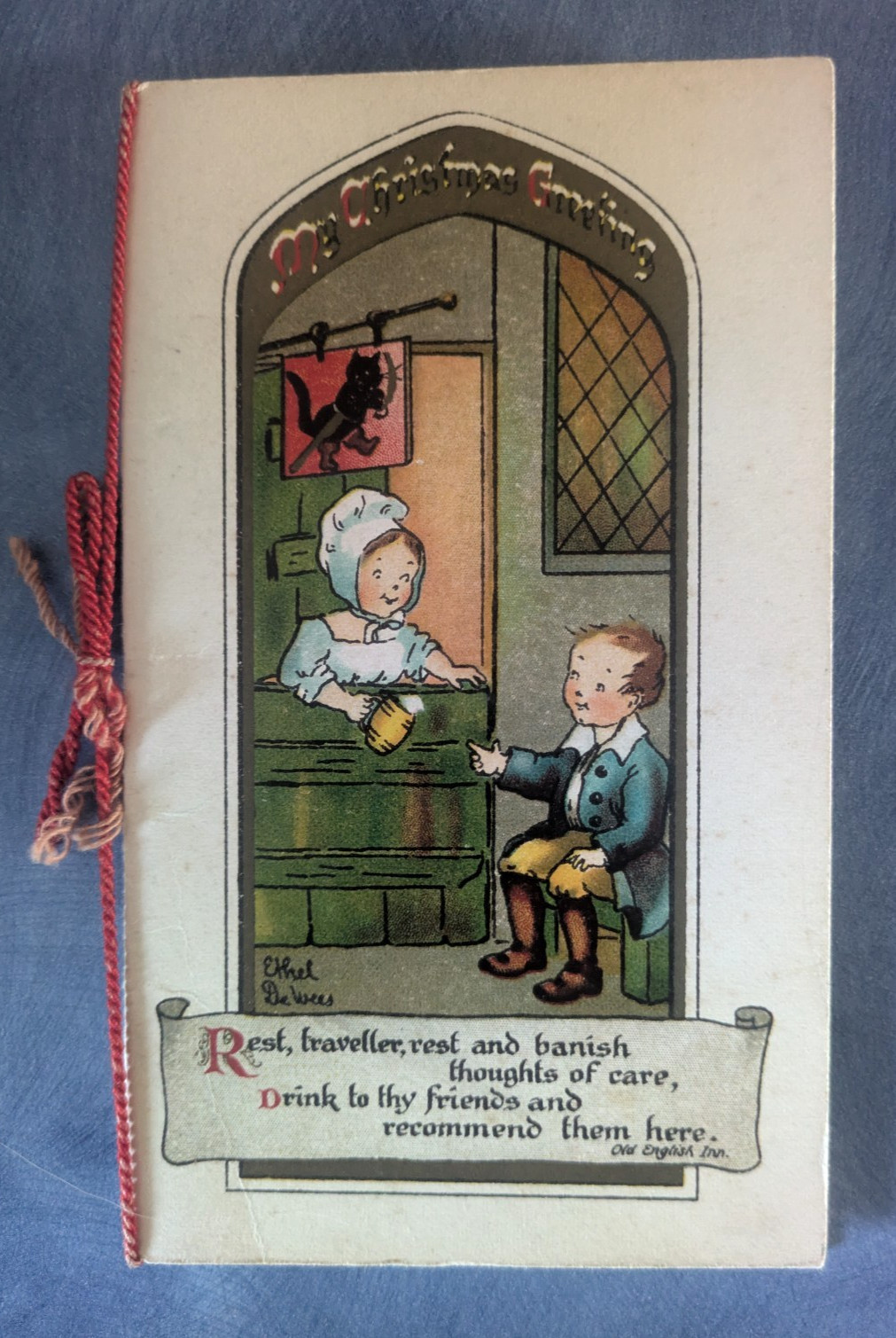 Ernest Nister Christmas Greeting Card Artist Signed Ethel De Wees Bavaria 