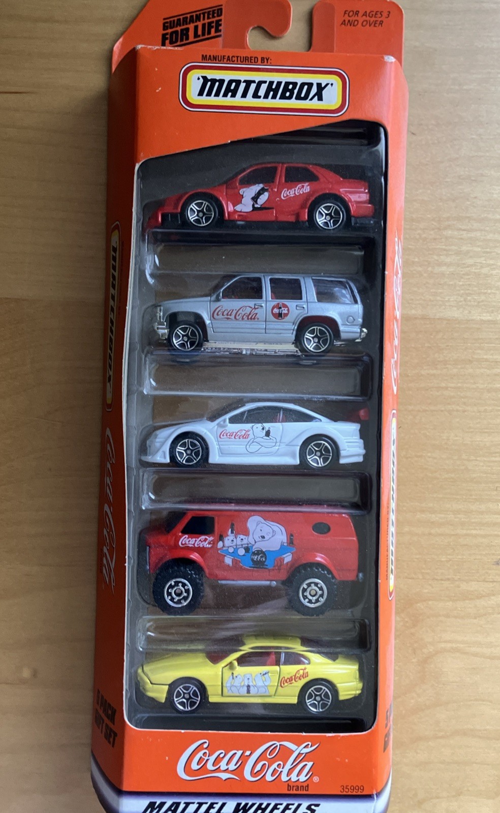 Coca-Cola Matchbox Mattel Wheels Diet Coke 5-Pack Die-Cast Gift Set 1998