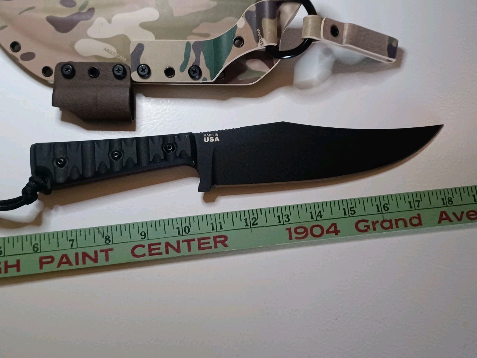 Tops Knife Prather War BOWIE With Custom Kydex Sheath Never Used Condition 