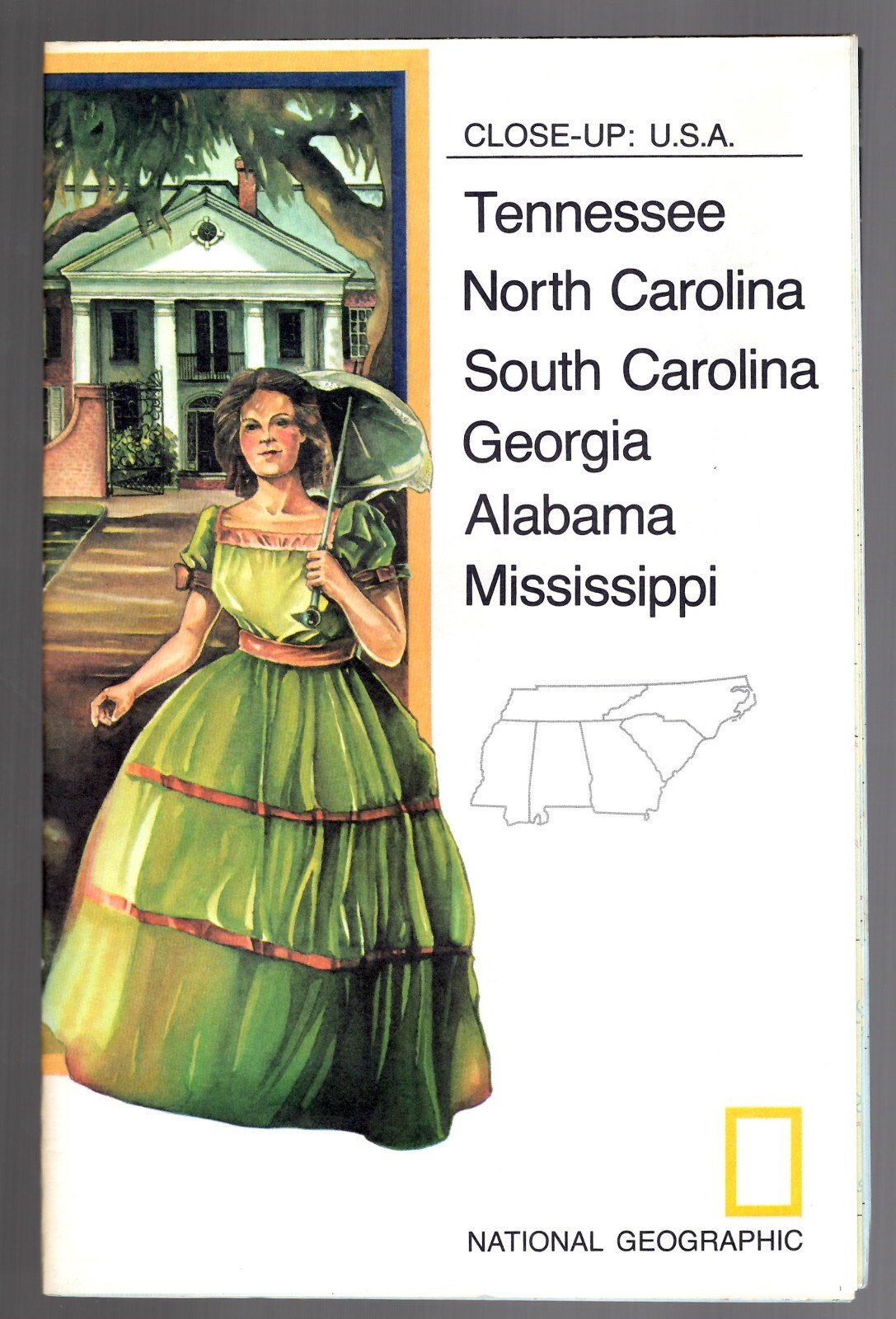 Map National Geographic Tennessee North & South Carolina Georgia Alabama 1975 Map National Geographic Tennessee North & South Carolina Georgia Alabama 1975