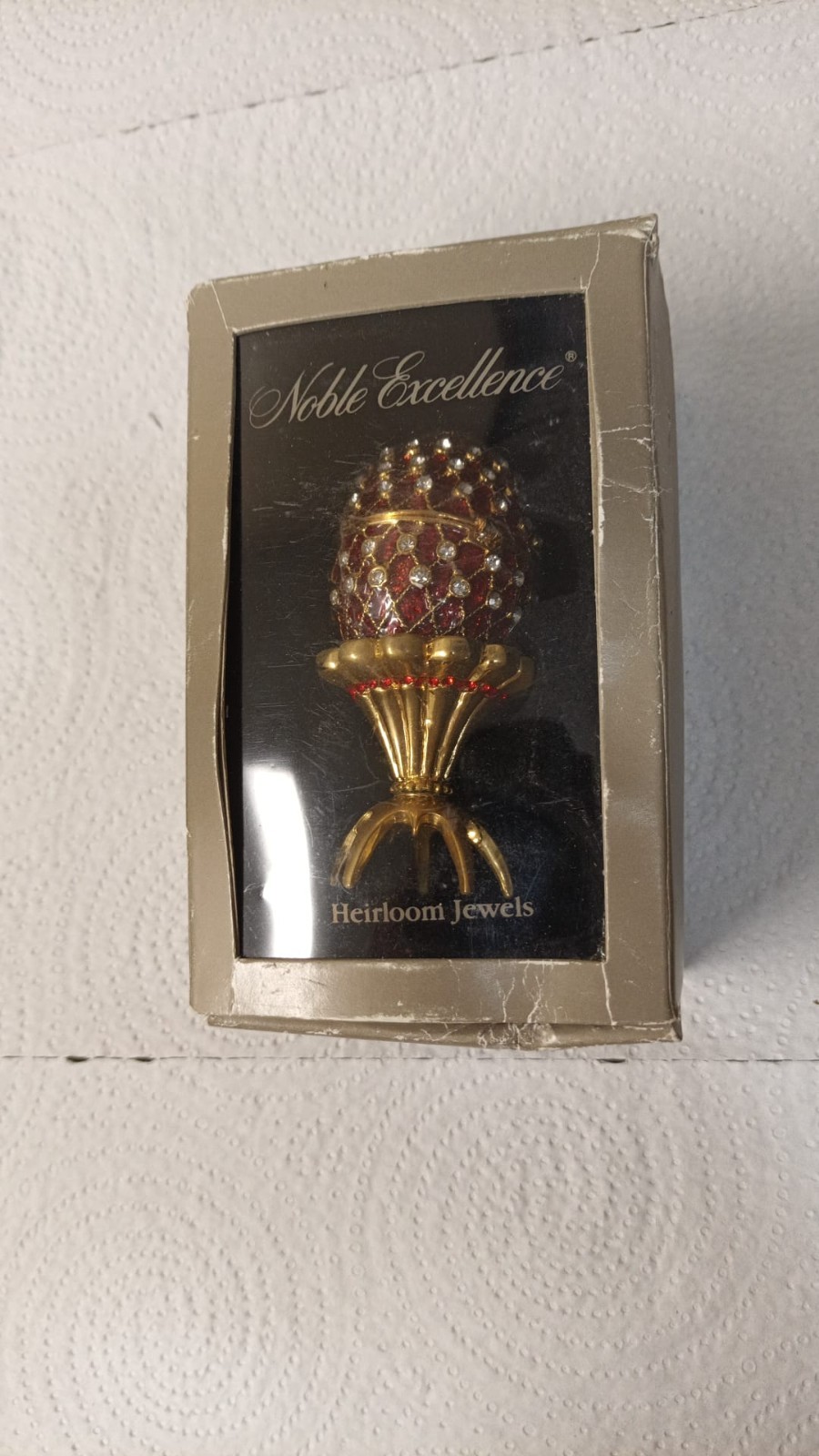 Noble Excellence Heirloom Jewels Red Egg with Holder