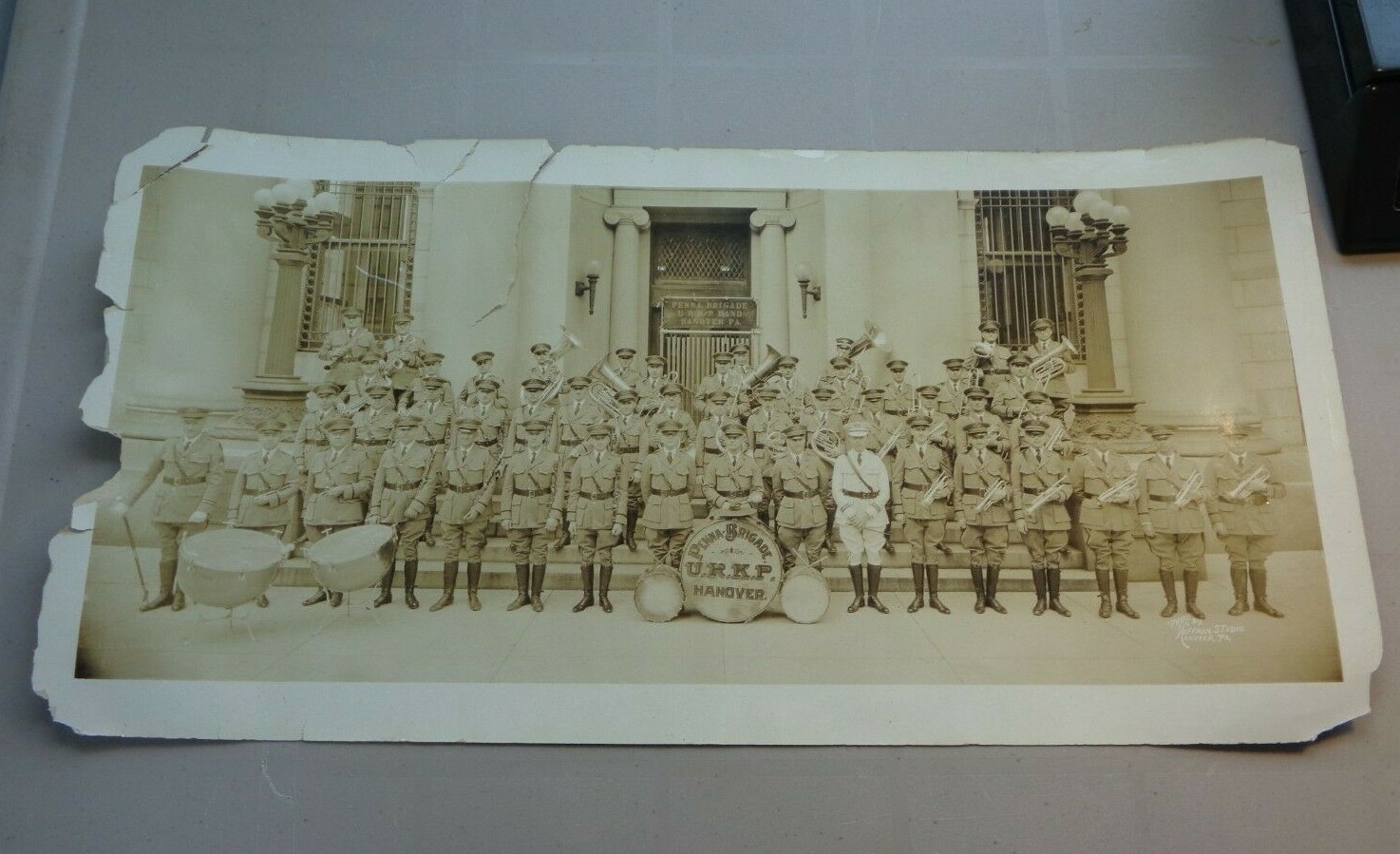 WW1 Uniform Rank Knights of Pythias U.R.K.P.  Band Hanover Hoffman Studio Photo
