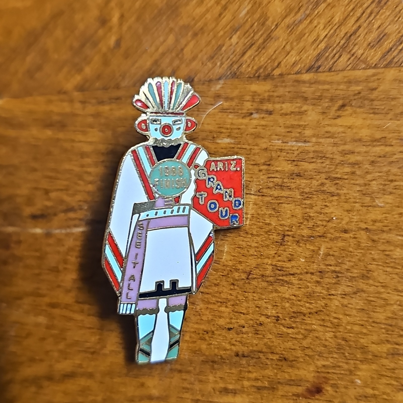 1988 Tucson AZ Grand Am Tour Special Enamel Pinback Lapel Pin Figure