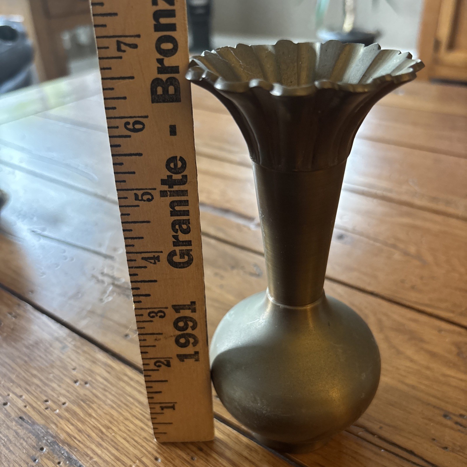 Vintage Small Solid Brass Vase