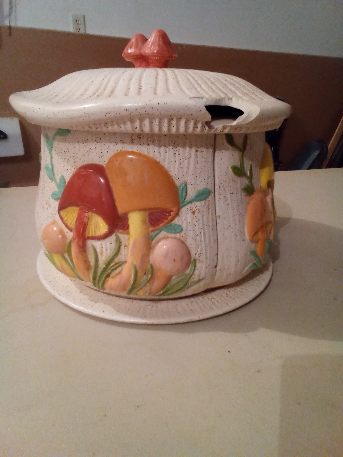 Authentic 1974 Arnel\'s Vintage Merry Mushroom Ceramic Kitchenware Set (gar)