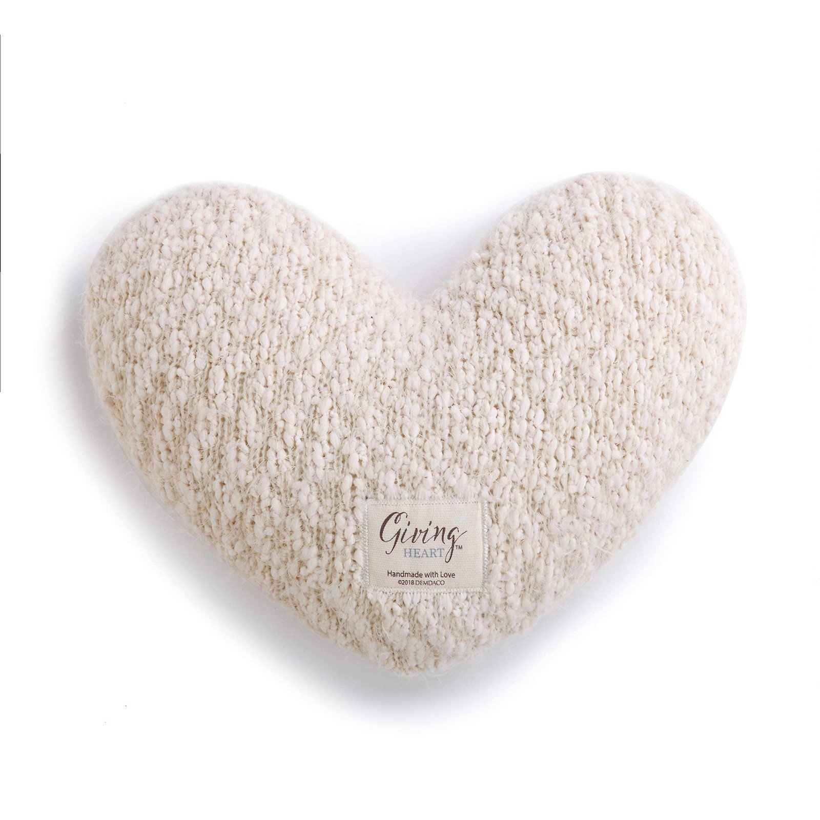 DEMDACO Giving Collection Cream Weighted Heart Throw Pillow 1.85 lbs