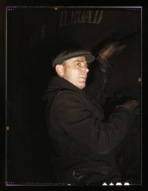Photo:Chicago Illinois Frederick Batt Brakeman C&NW RR Proviso Yard 1942