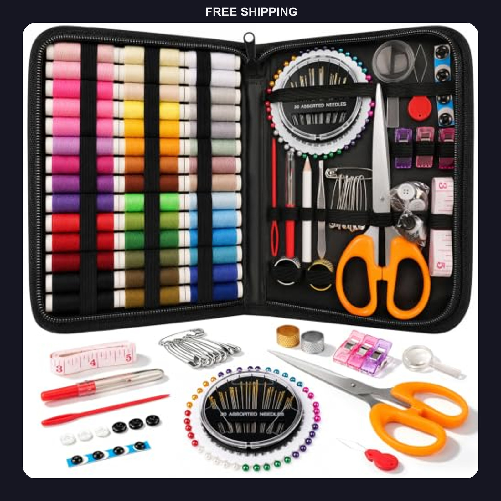 Coquimbo 160-Piece Portable Sewing Kit with Thread, Needles and Scissors