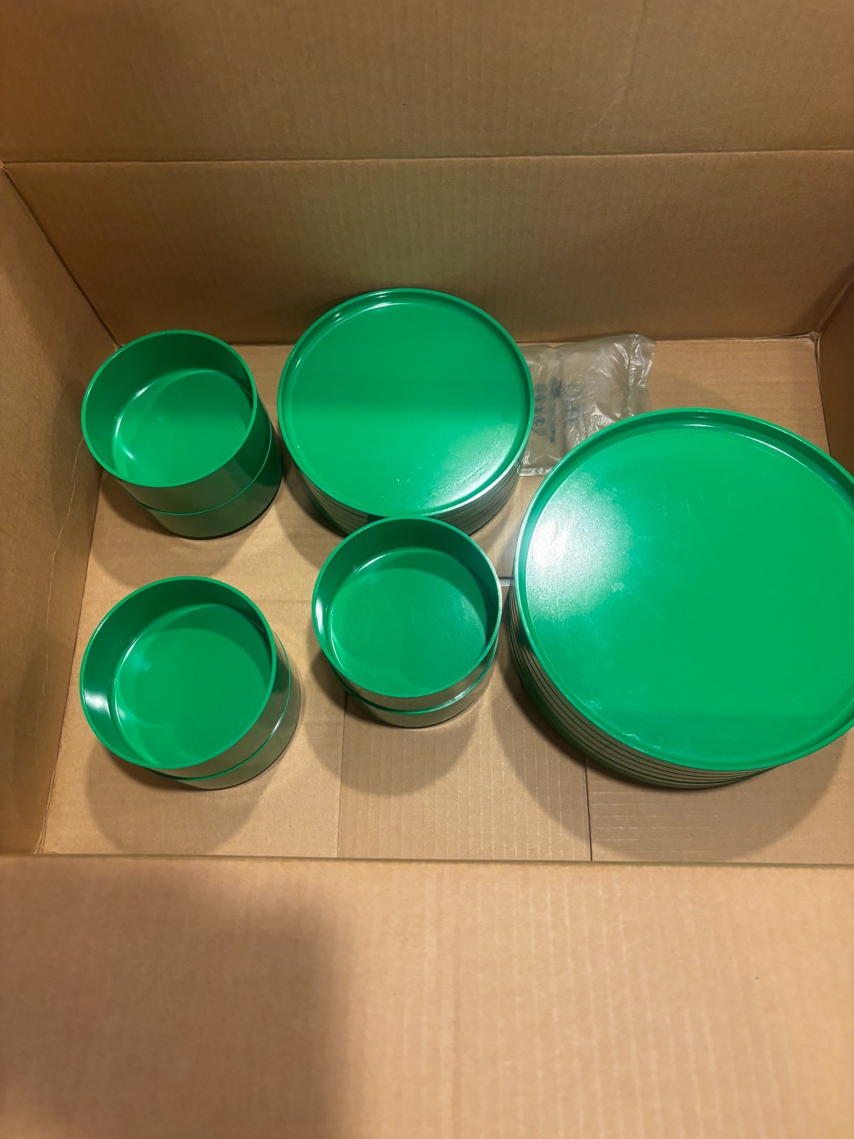 VINTAGE GREEN HELLER MID CENTURY PLATES AND BOWLS 6 OF EACH
