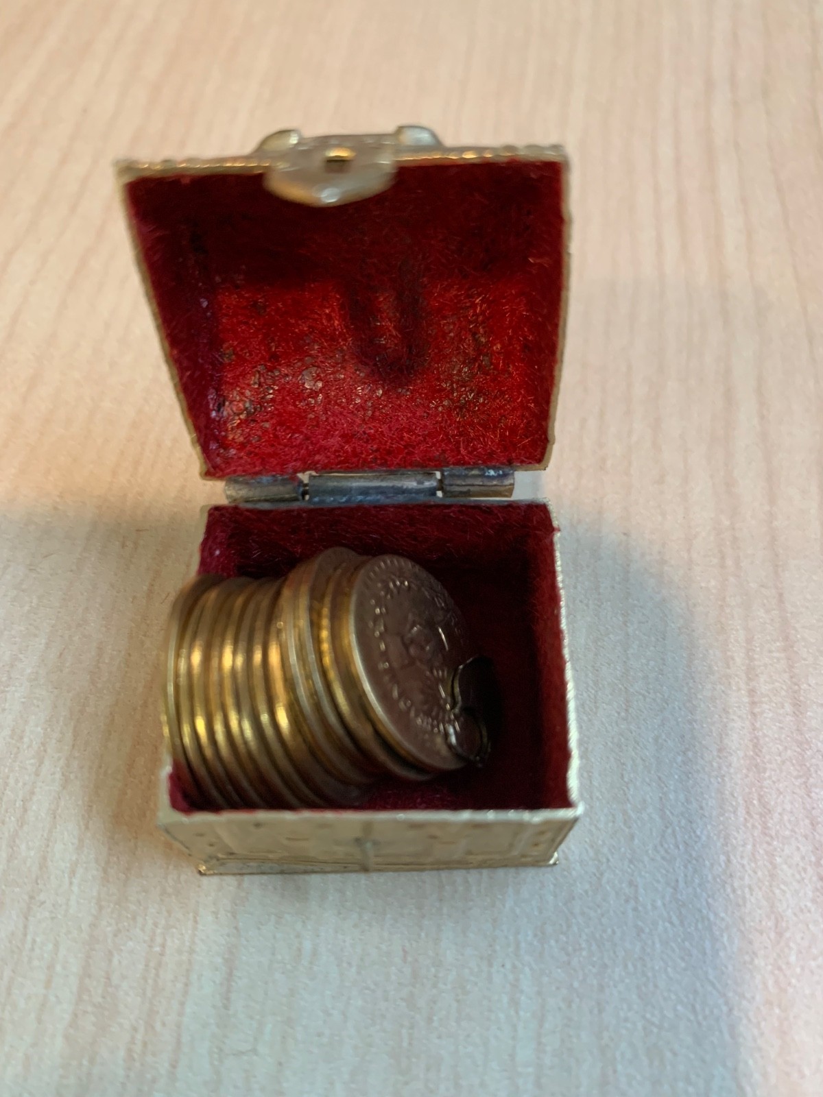 Vintage Wedding Arras De Boda Coin Set of Chest, Key & 12 Unity Coins