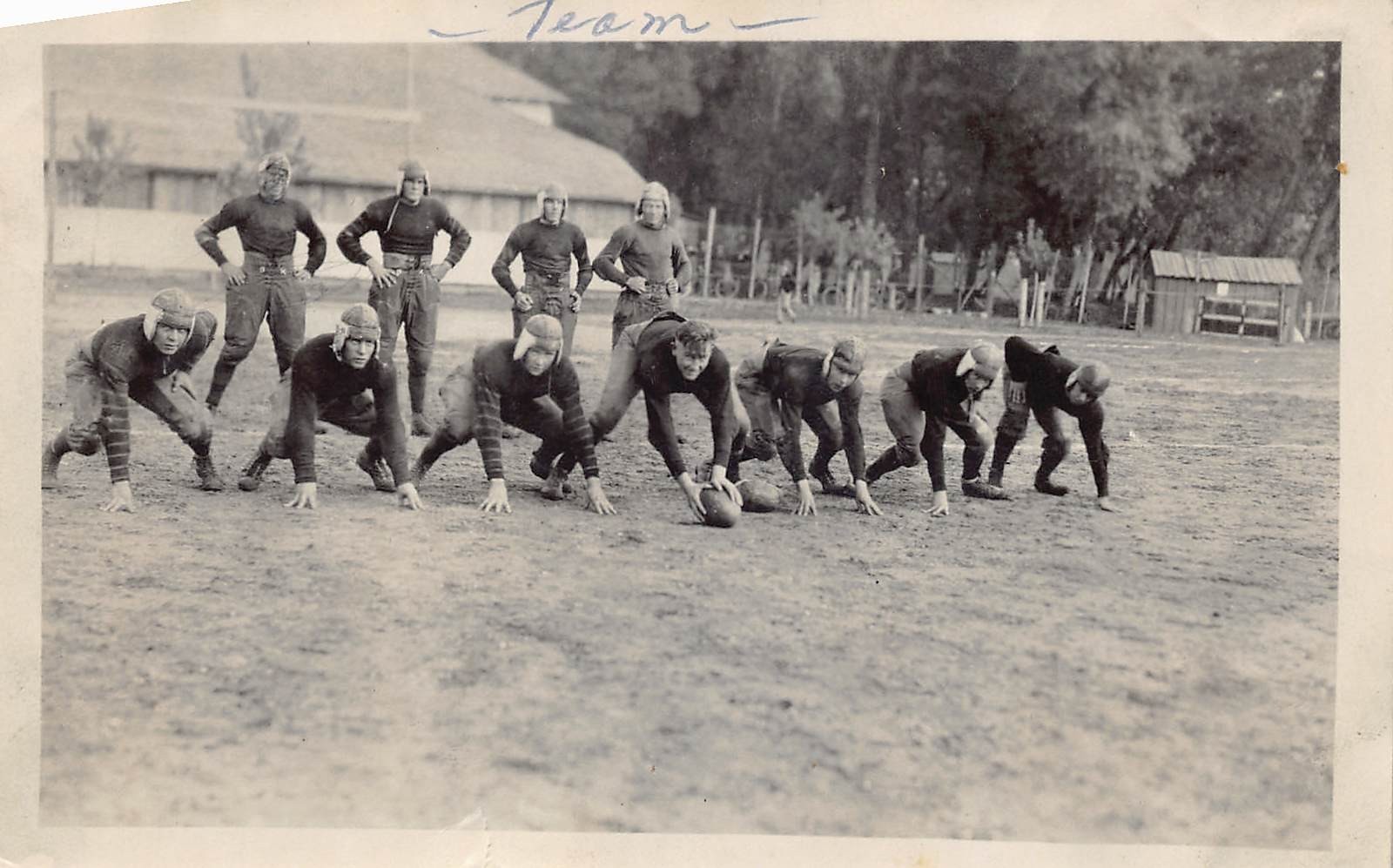 1920 Ogden High School Football Team 1920s Photo Formation Field Uniform Helmet
